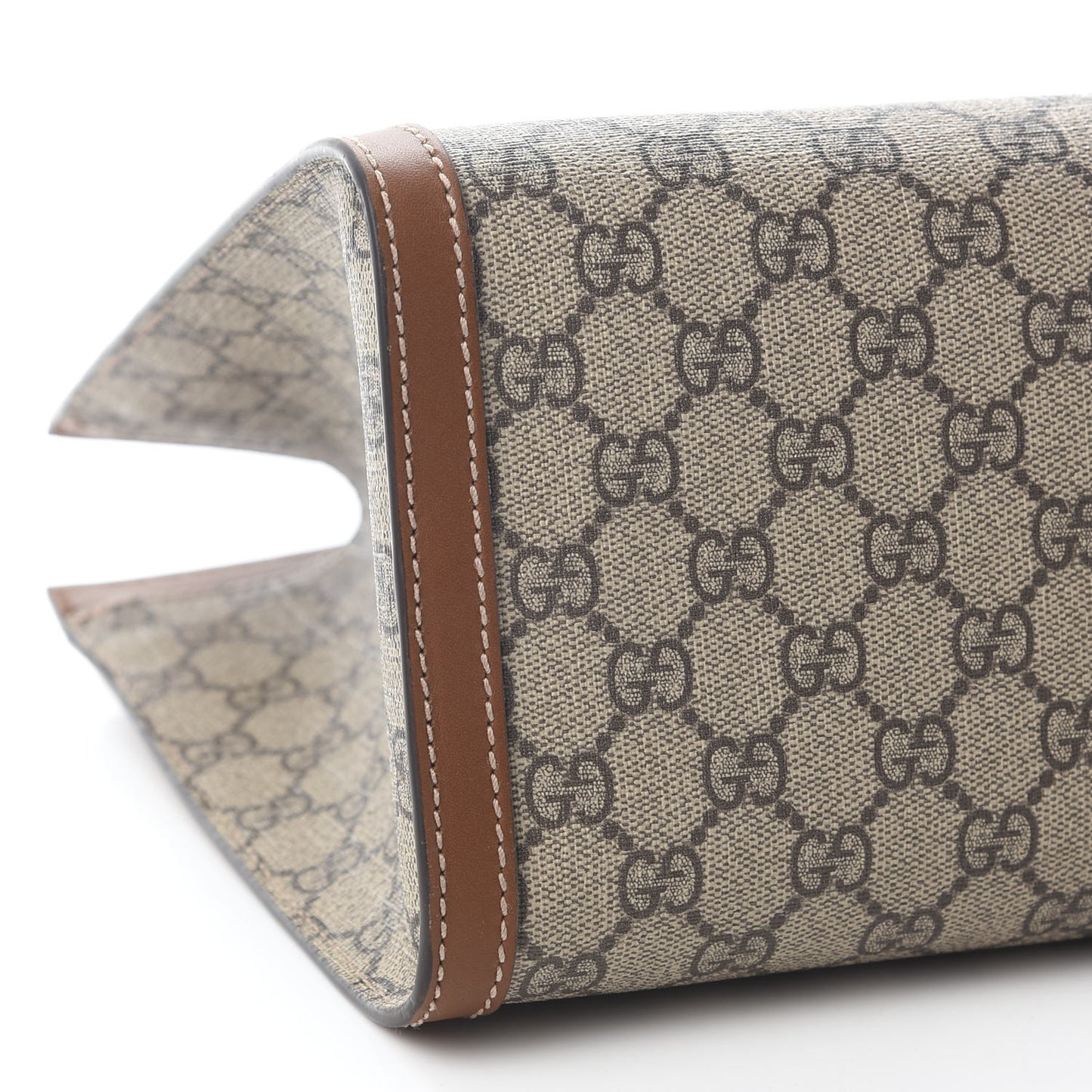 GG Supreme Monogram Medium Padlock Tote Beige Cuir