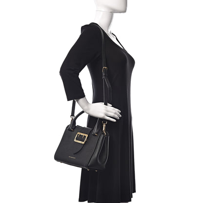 Burberry Soft Grain Calfskin Small Buckle Tote Black 2 of 12