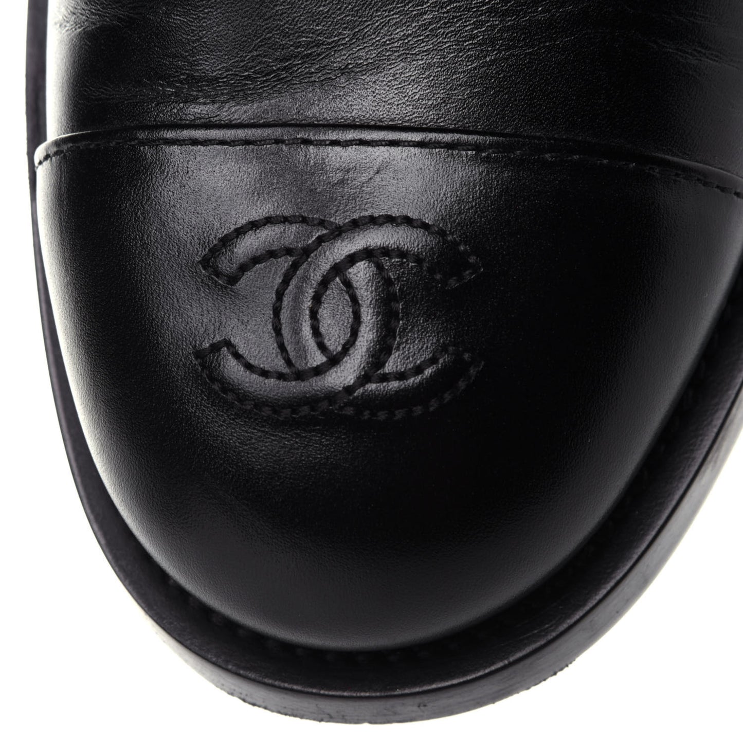 Calfskin Lace Up Combat Boots 41.5 Black