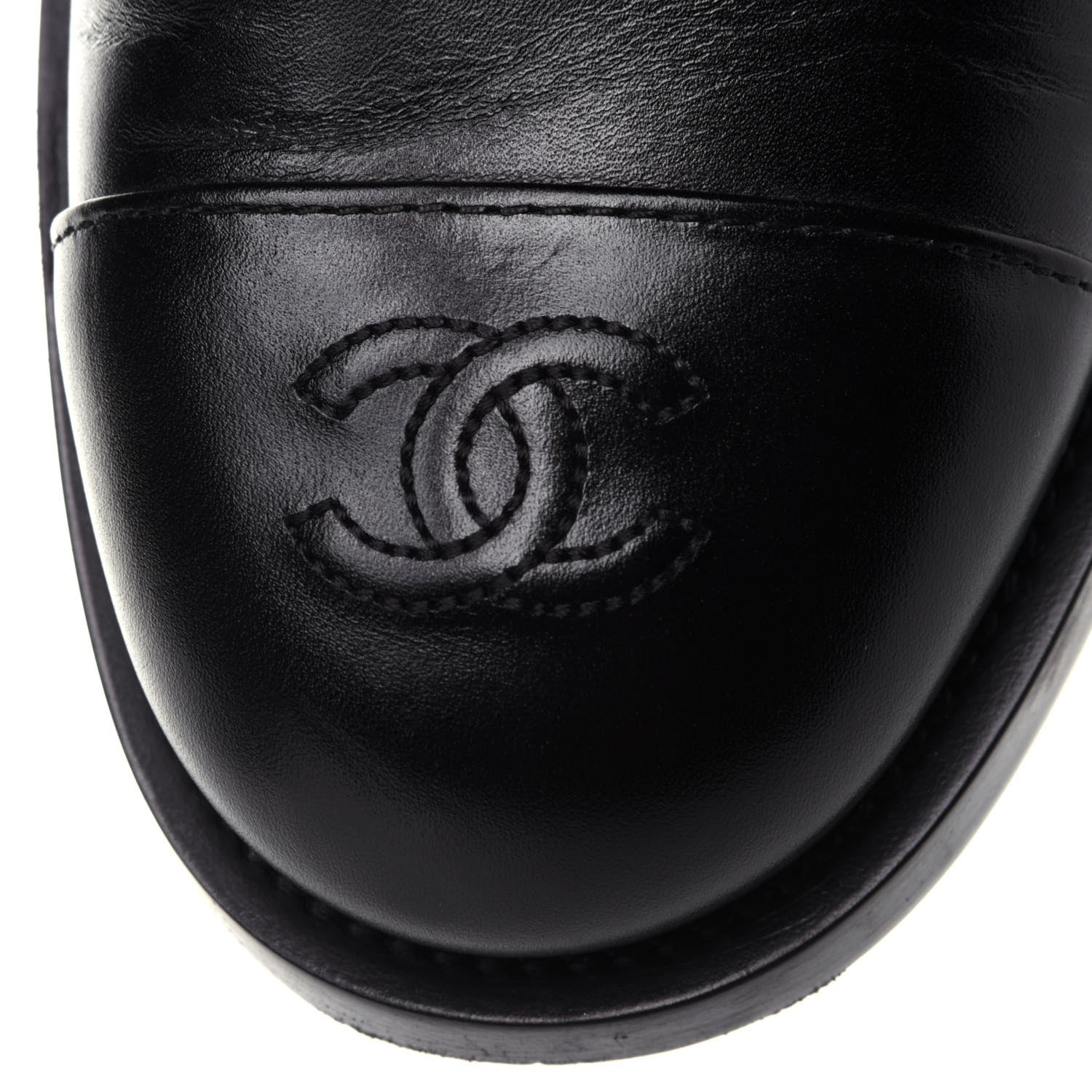 Chanel Calfskin Lace Up Combat Boots 41.5 Black 10 of 11