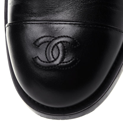 Chanel Calfskin Lace Up Combat Boots 41.5 Black 10 of 11