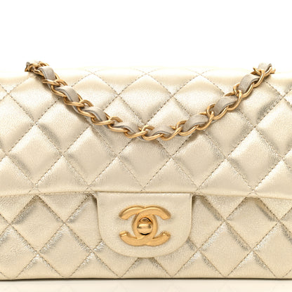 Chanel Metallic Lambskin Quilted Mini Rectangular Flap Gold 8 of 11