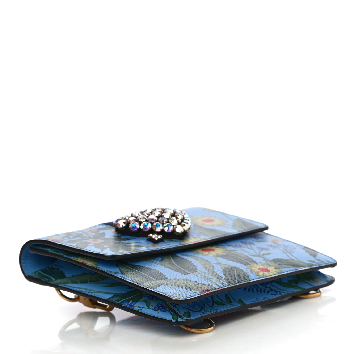 Gucci Calfskin Web New Flora Crystal Heart Totem Azure 4 of 11