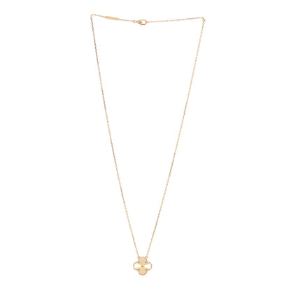 Van Cleef & Arpels 18K Yellow Gold Guilloche Vintage Alhambra Pendant Necklace 3 of 4