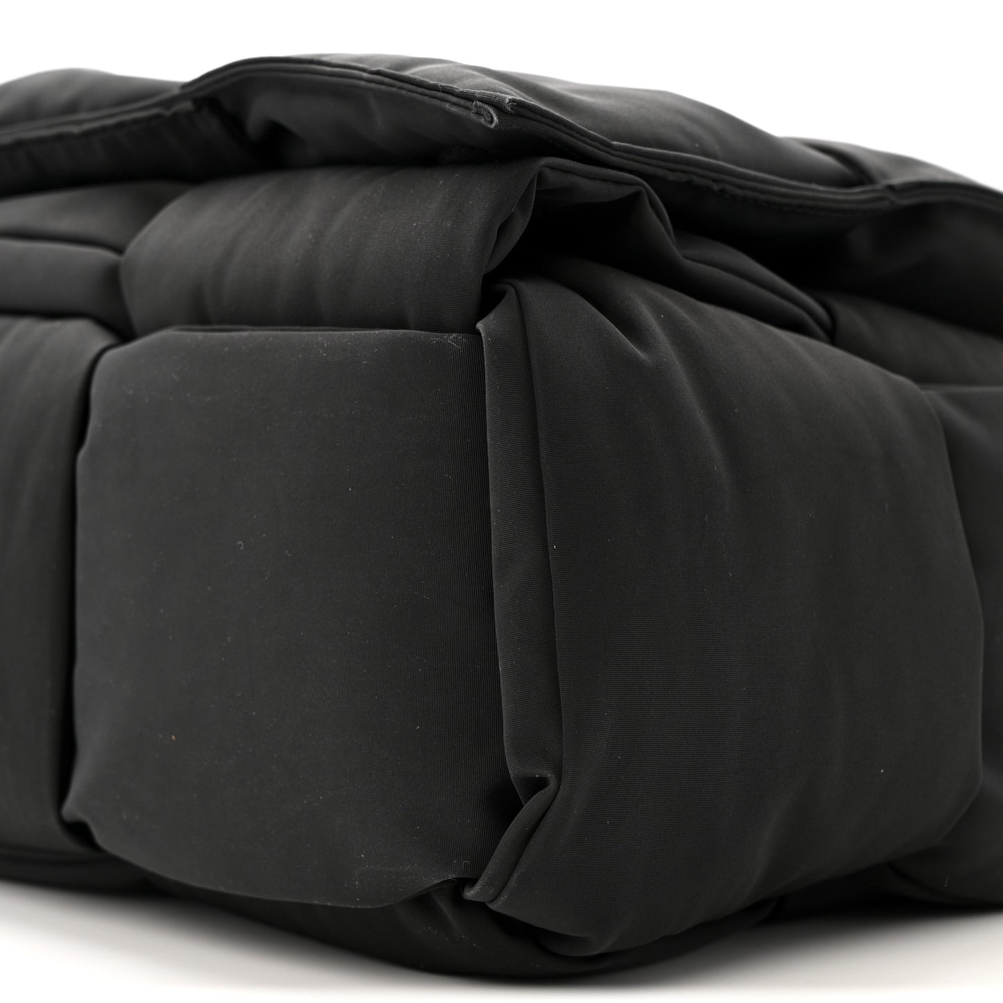 Nylon Intrecciato Padded Tech Maxi Cassette Bag Black