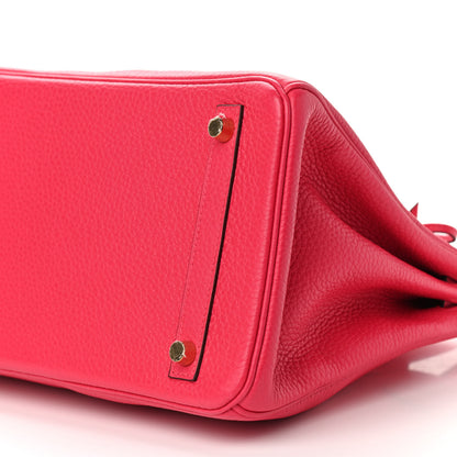 Hermes Taurillon Clemence Birkin 30 Rose Extreme 9 of 13
