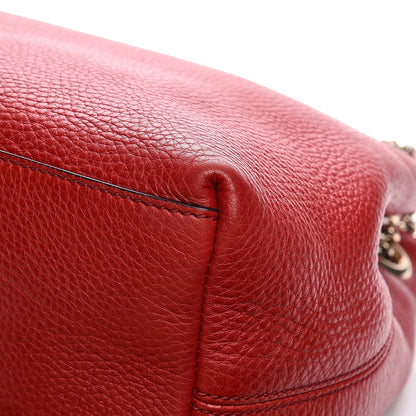 Gucci Pebbled Calfskin Medium Soho Chain Shoulder Bag Tabasco Red 11 of 12