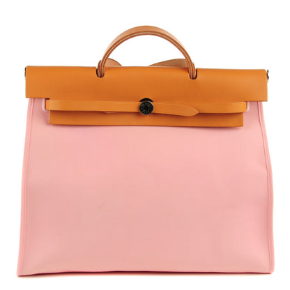Hermes Toile Vache Hunter Herbag Zip 39 MM Rose Sakura 1 of 12
