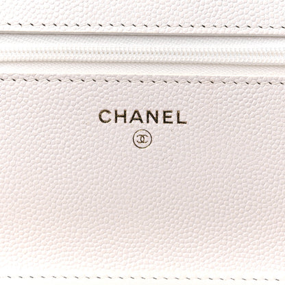 Chanel Caviar Quilted Wallet On Chain WOC White 5 of 10