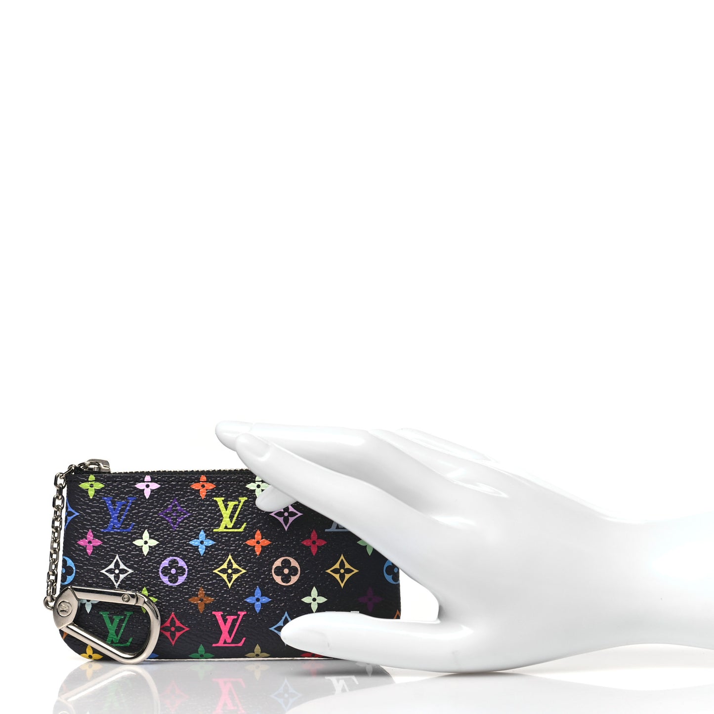 LV X TM Monogram Multicolor Key Pouch Black