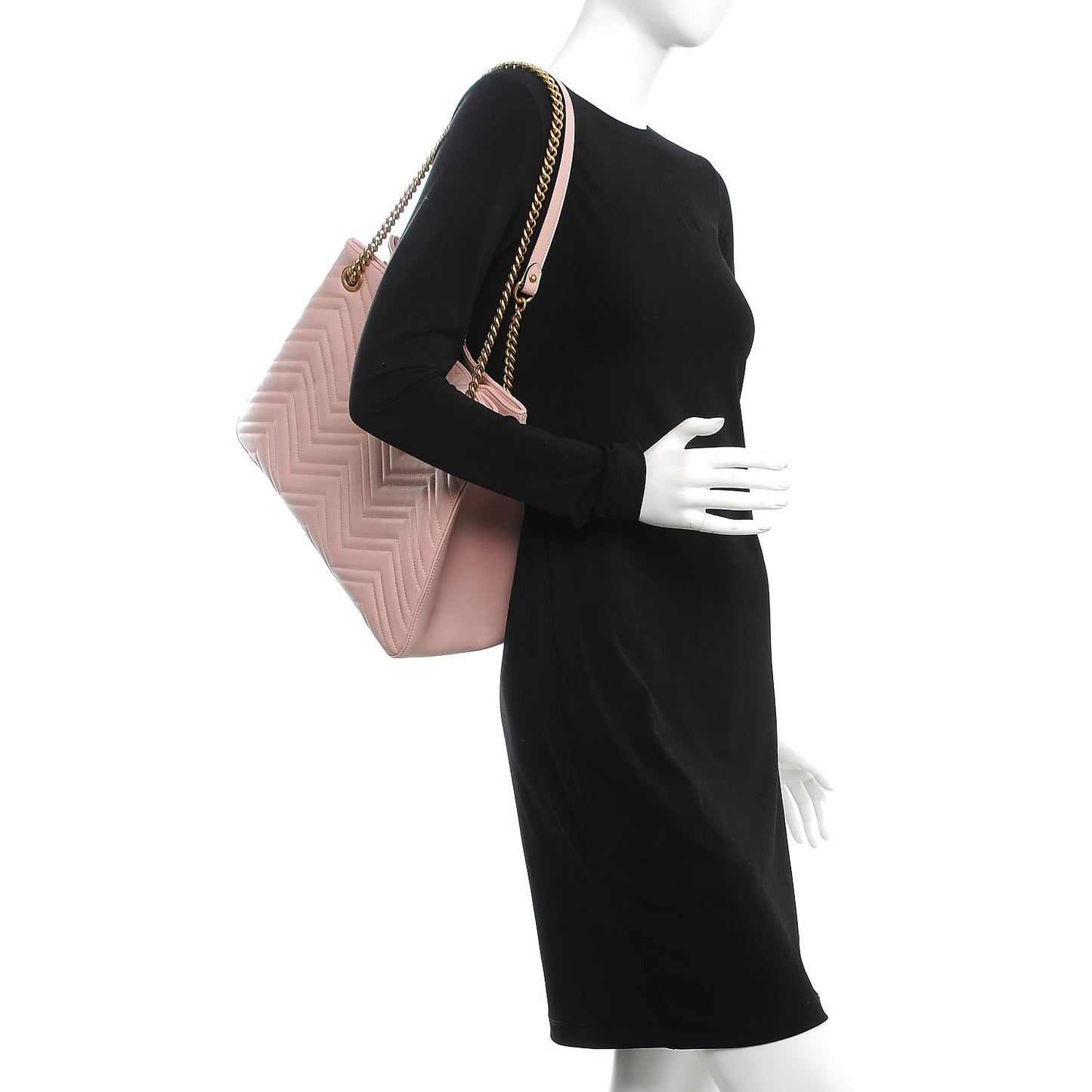 Calfskin Matelasse Medium GG Marmont Shoulder Tote Bag Perfect Pink