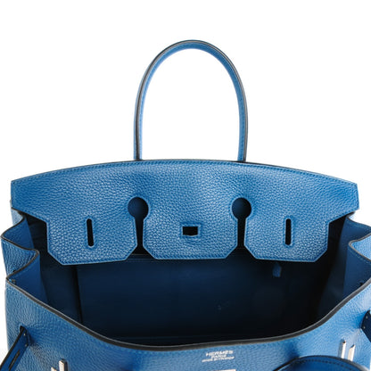 Hermes Taurillon Clemence Birkin 35 Bleu Thalassa 8 of 22