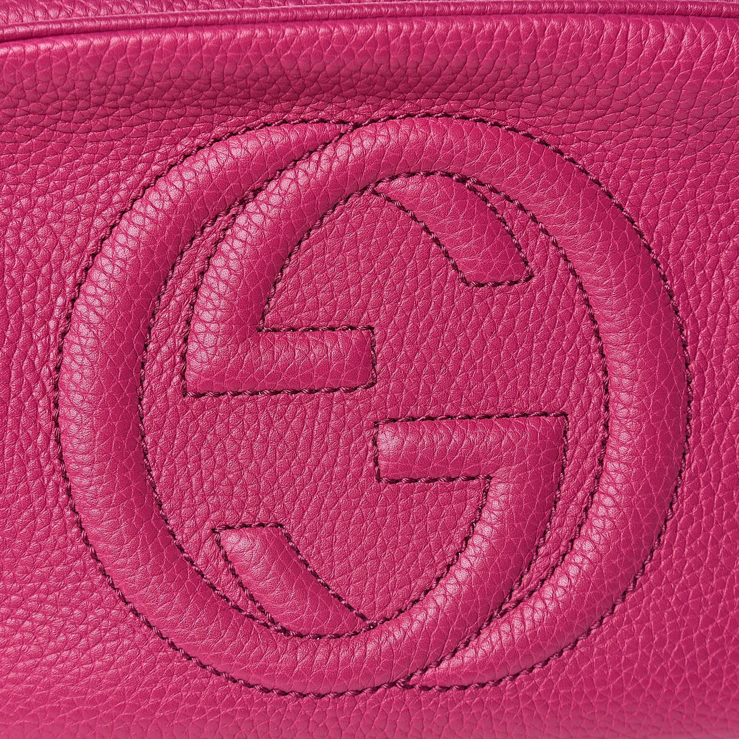 Gucci Pebbled Calfskin Small Soho Disco Bag Bright Bougainvillea 10 of 12