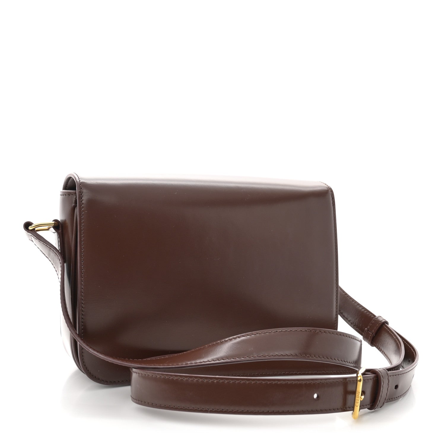 Celine Shiny Calfskin Medium Triomphe Chestnut 2 of 11