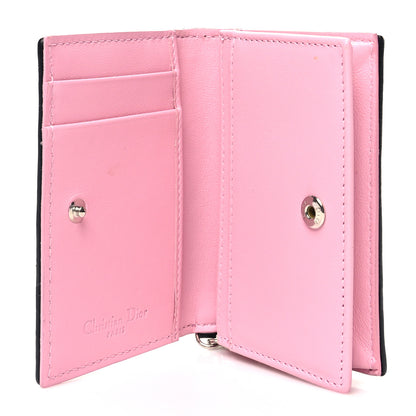 Christian Dior Lambskin Cannage Bi-Color Small Lady Dior Flap Card Holder Black Pink 5 of 10