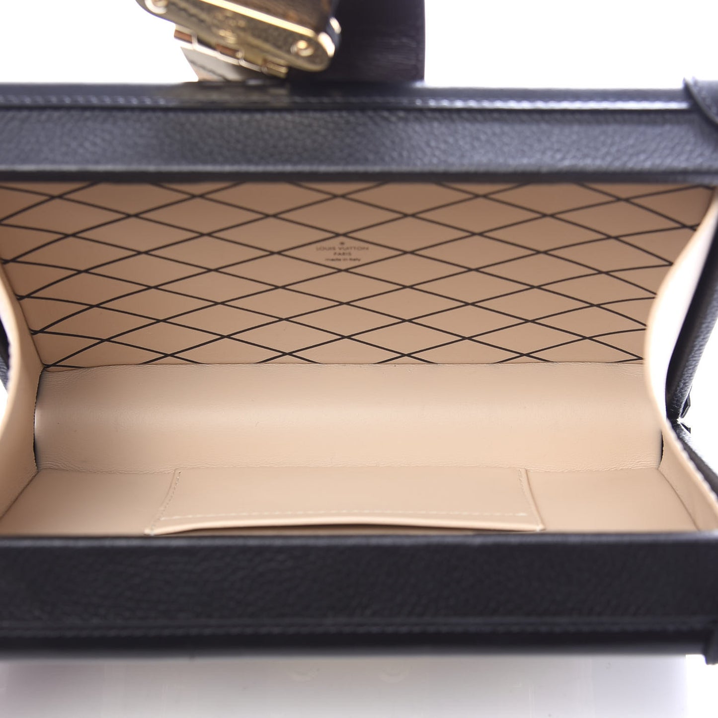Monogram Calfskin Petite Malle Black White