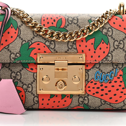 Gucci GG Supreme Monogram Strawberry Small Padlock Shoulder Bag 8 of 13