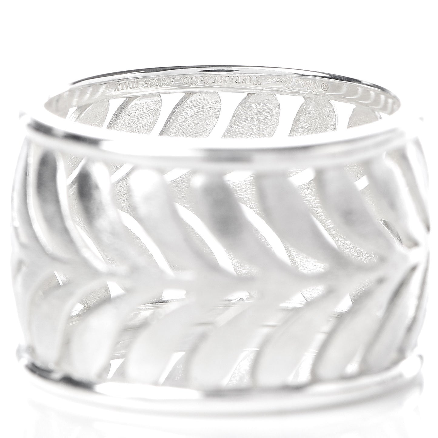 Sterling Silver Villa Paloma Palm Band Ring 50 5.25