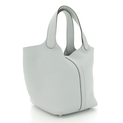 Hermes Taurillon Clemence Picotin Lock 18 PM Bleu Pale 3 of 10