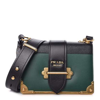 Prada City Calf Saffiano Cahier Bag Biliardo Black 1 of 9