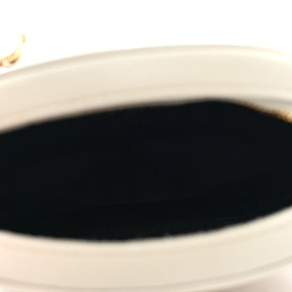 Saint Laurent Grain De Poudre Matelasse Chevron Quilted Round Vinyle Camera Bag White 5 of 7