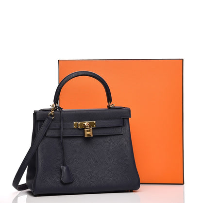 Hermes Togo Kelly Retourne 28 Bleu Nuit 31 of 33