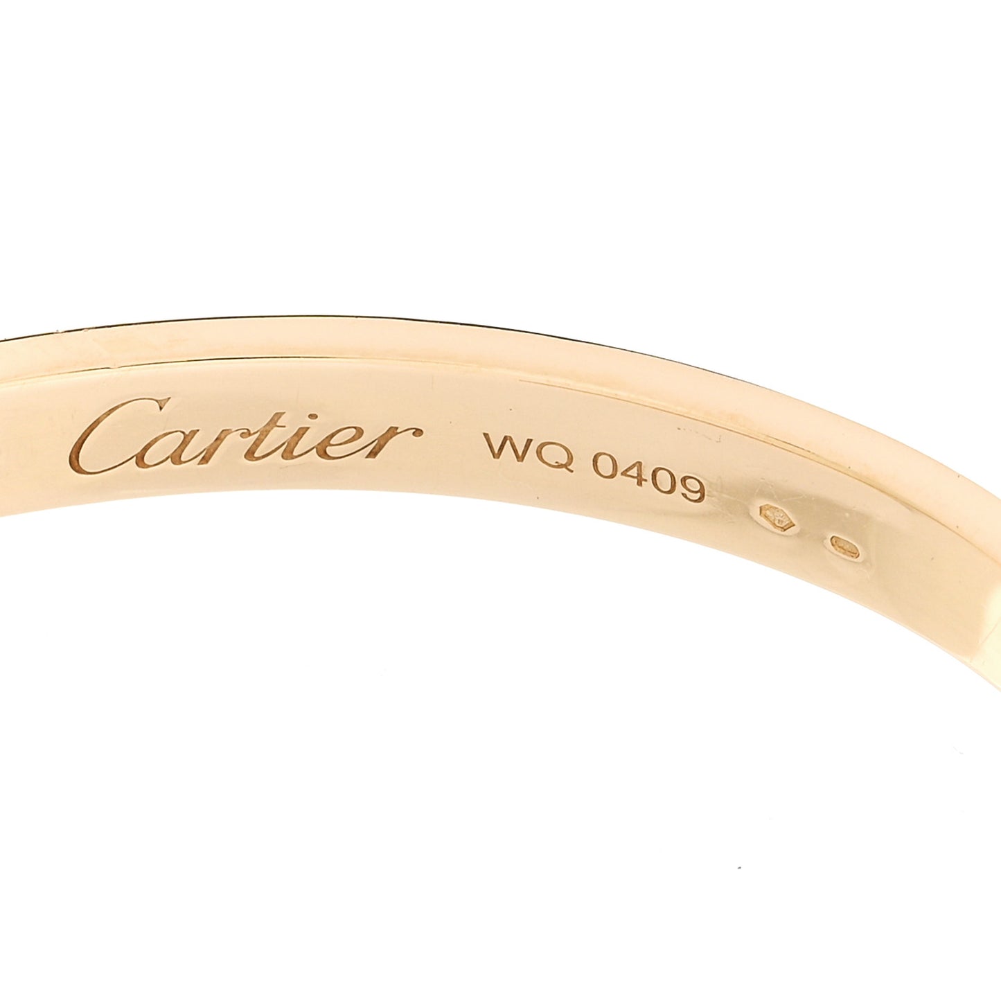 18K Yellow Gold 1 Diamond LOVE Cuff Bracelet 18