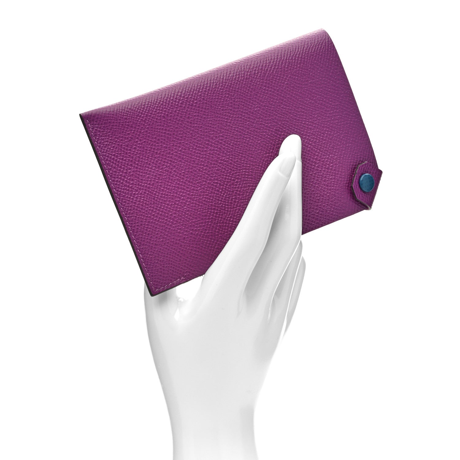 Hermes Epsom Tarmac Dot PM Passport Holder Anemone Deep Blue 2 of 6