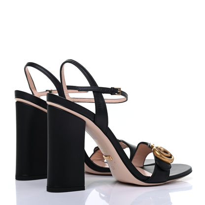 Gucci Lifford Calfskin GG Marmont Ankle Wrap 105mm Sandals 39 Black 4 of 15