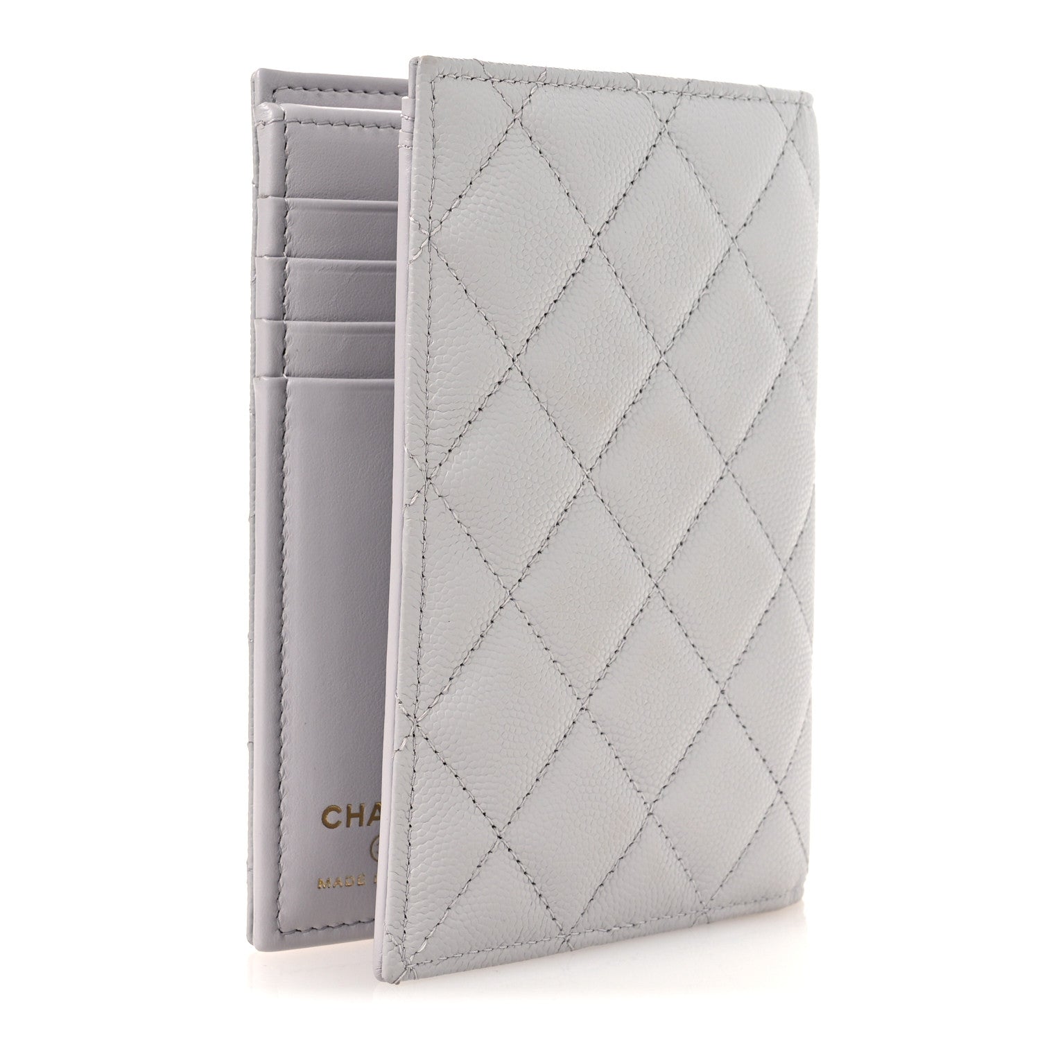 Chanel Caviar Quilted CC Passport Holder Grey 3 of 9