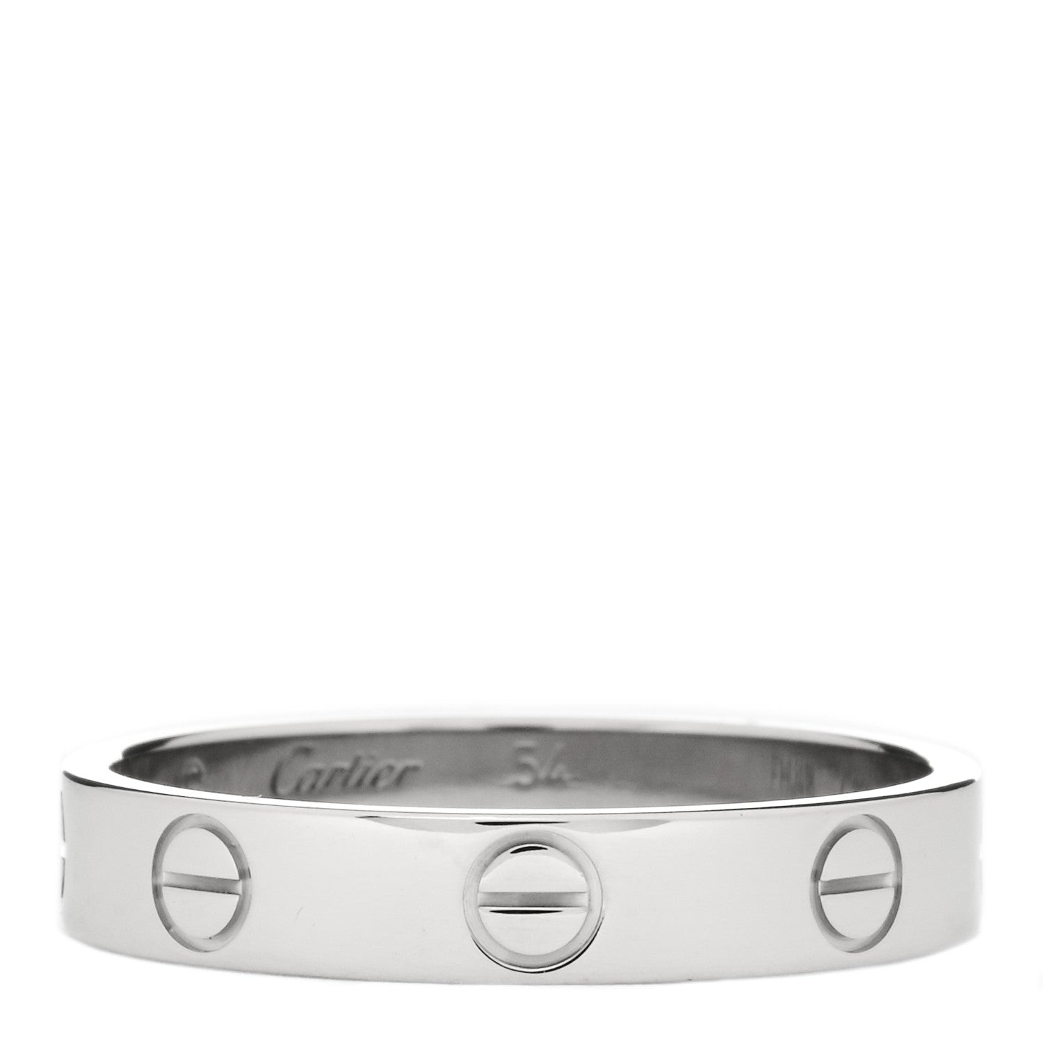 Cartier 18K White Gold 3.5mm LOVE Wedding Band Ring 54 6.75 1 of 4
