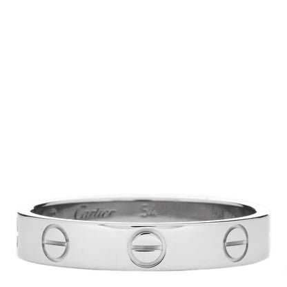 Cartier 18K White Gold 3.5mm LOVE Wedding Band Ring 54 6.75 1 of 4