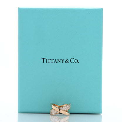 Tiffany 18K Rose Gold Diamond Atlas X Wide Ring 46 3.75 5 of 5