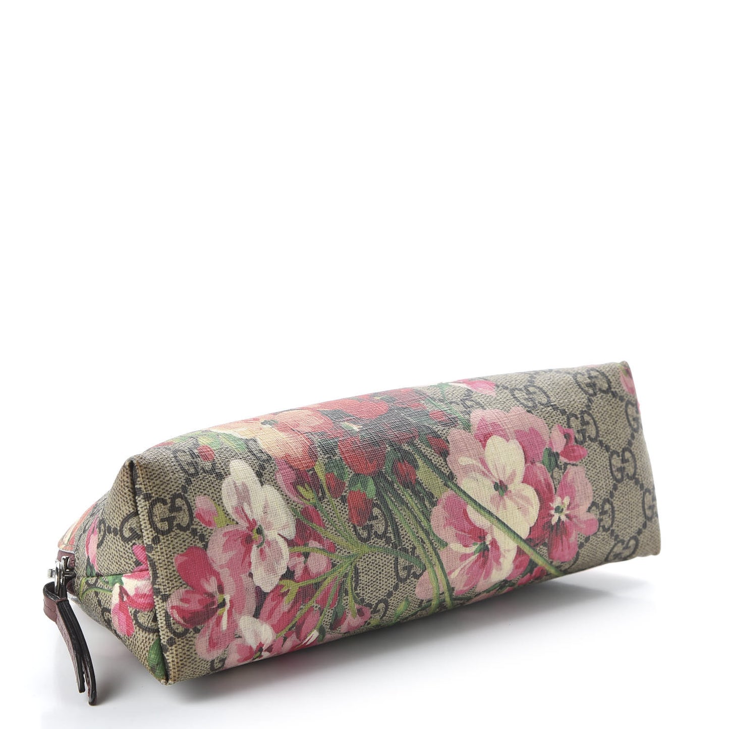 GG Supreme Monogram Blooms Large Pouch Cosmetic Case Beige Multicolor Dry Rose