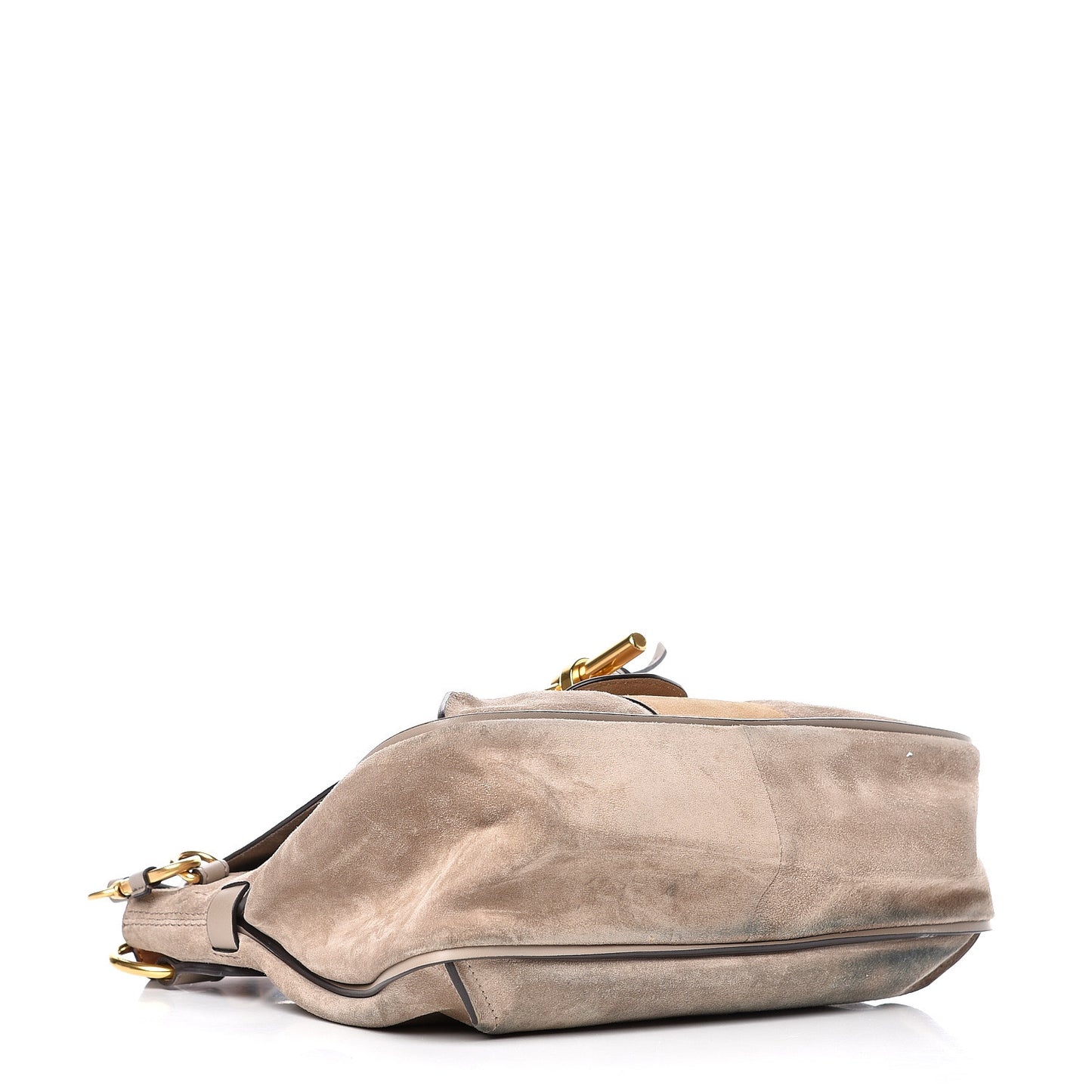 Suede Calfskin Small Lexa Shoulder Bag Motty Grey