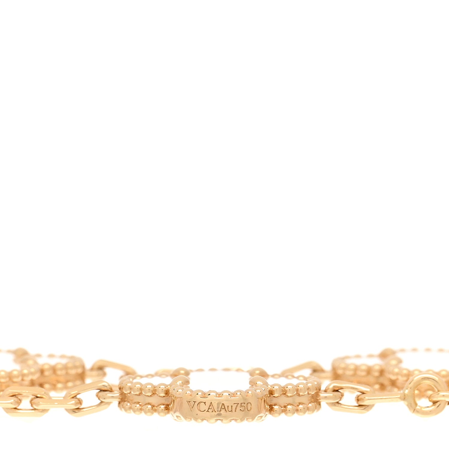 Van Cleef & Arpels 18K Yellow Gold Mother of Pearl 5 Motifs Vintage Alhambra Bracelet 3 of 3