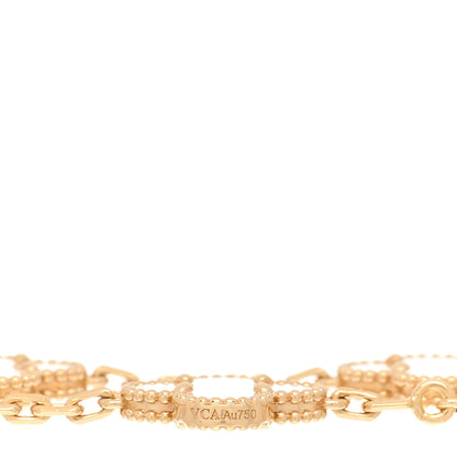 Van Cleef & Arpels 18K Yellow Gold Mother of Pearl 5 Motifs Vintage Alhambra Bracelet 3 of 3