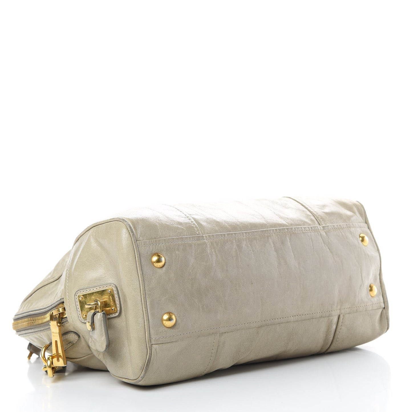 Vitello Shine Shopping Satchel Cammeo