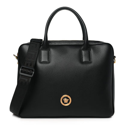 Versace Calfskin Medusa Briefcase Messenger Bag Black 1 of 9
