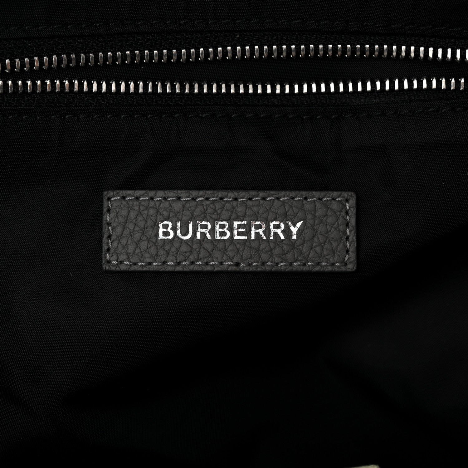 Burberry Calfskin Logo Embossed Backpack Charcoal Grey 6 of 12
