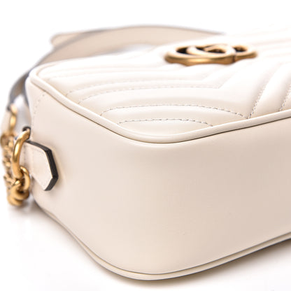 Gucci Calfskin Matelasse Small GG Marmont Chain Shoulder Bag White 7 of 10