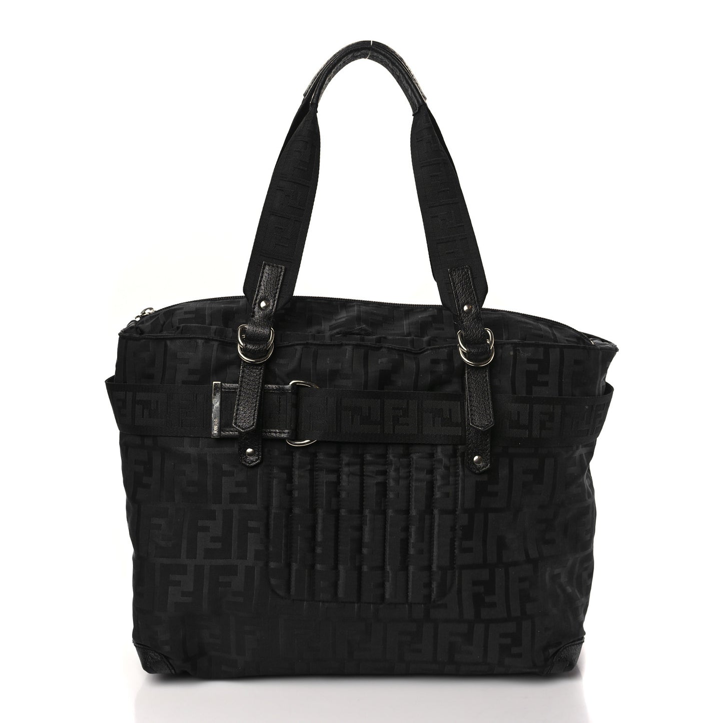 Zucca Cinghiale Zip Code Shopping Tote Black