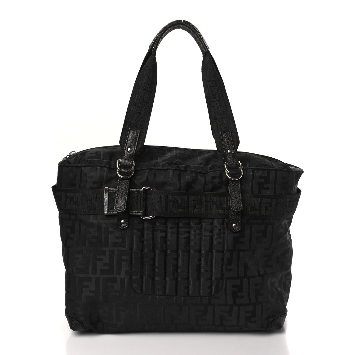 Fendi Zucca Cinghiale Zip Code Shopping Tote Black 1 of 9