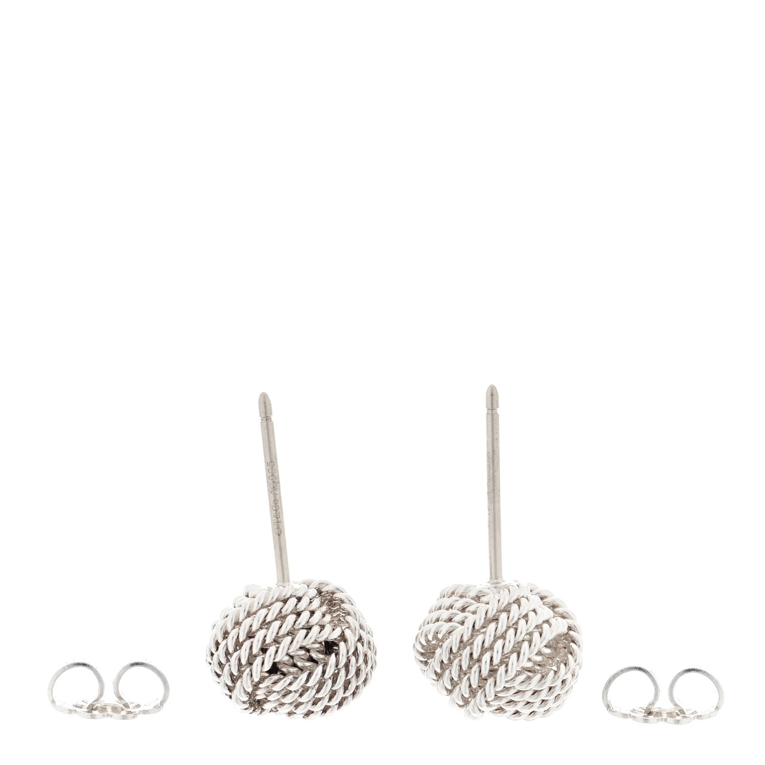 Tiffany Sterling Silver Twist Knot Earrings 3 of 4