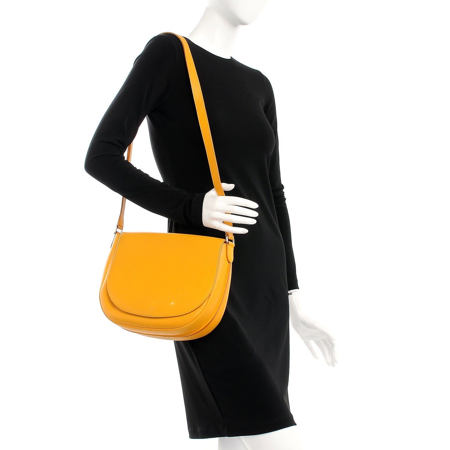 Celine Grained Calfskin Trotteur Messenger Saffron 2 of 24