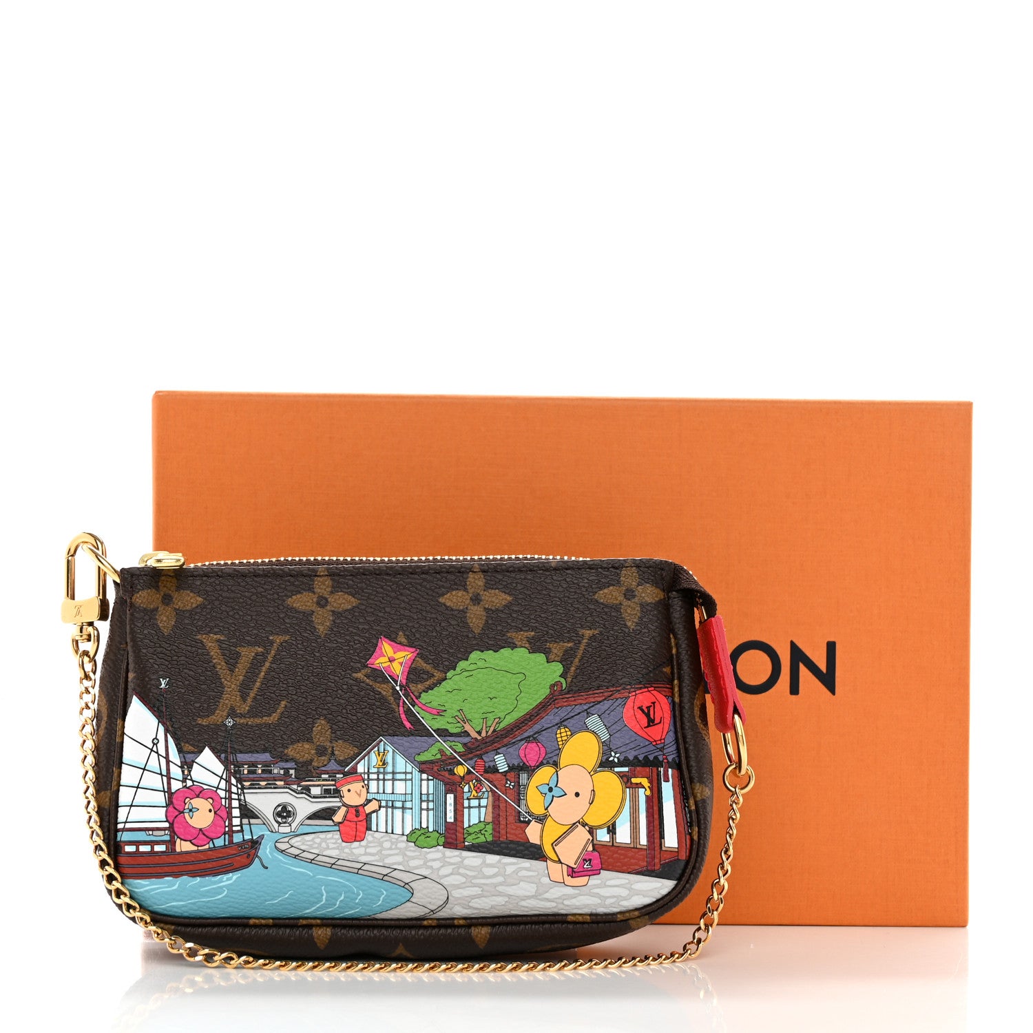 Louis Vuitton Monogram 2022 Christmas Animation Mini Pochette Accessories Red 8 of 8