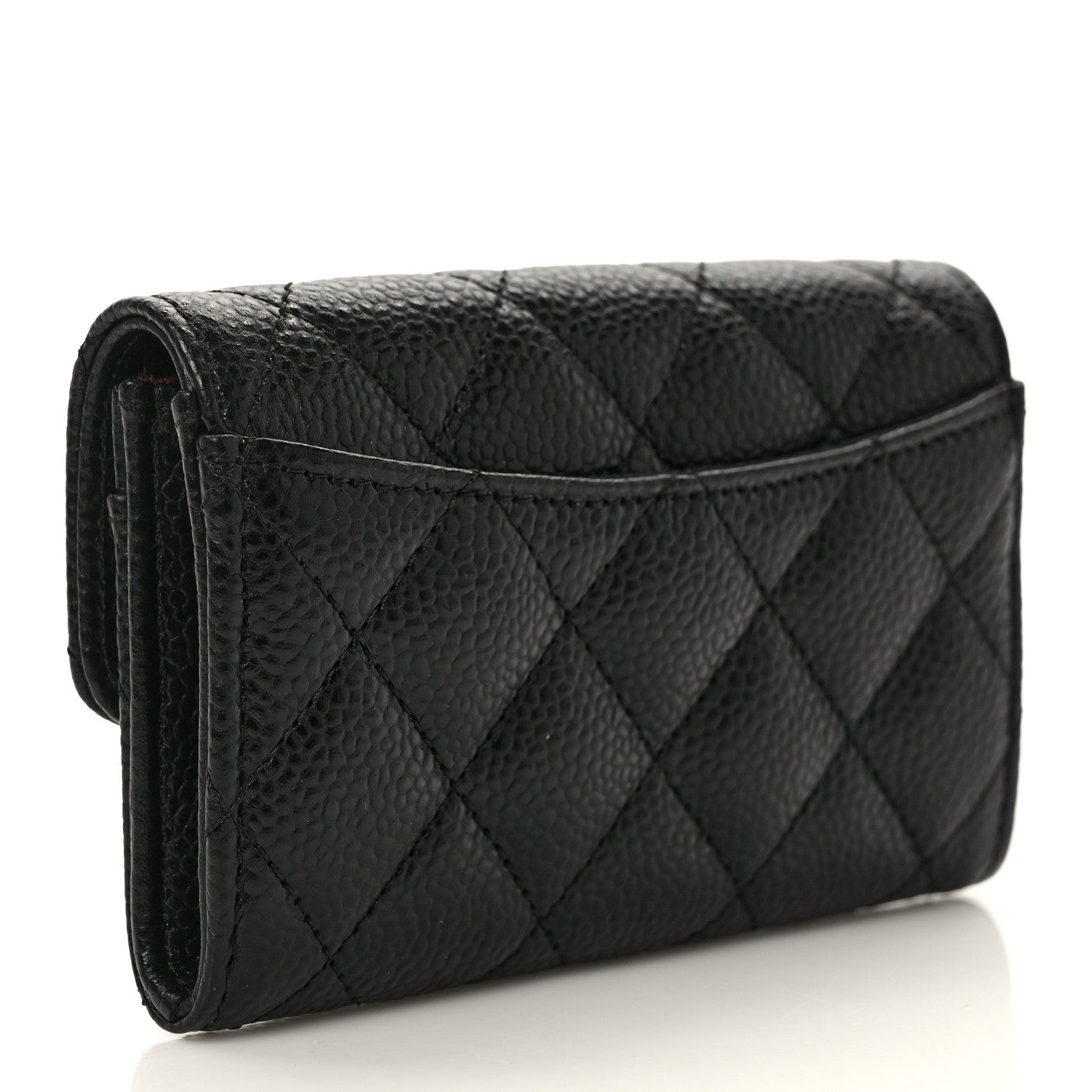 Chanel Caviar Quilted Flap Card Holder Wallet Black 3 of 8