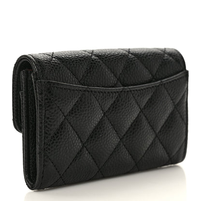 Chanel Caviar Quilted Flap Card Holder Wallet Black 3 of 8