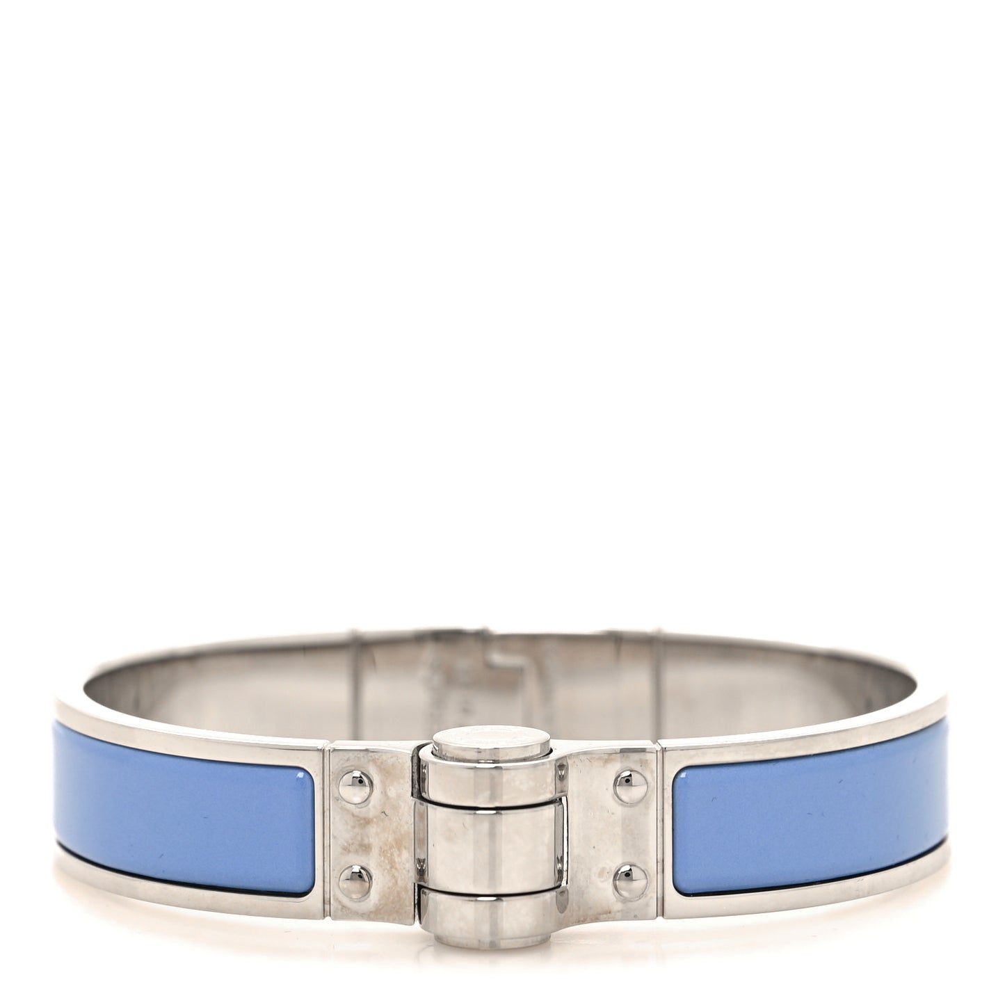 Enamel Charniere Uni Narrow Hinged Bracelet Bleu Lavande