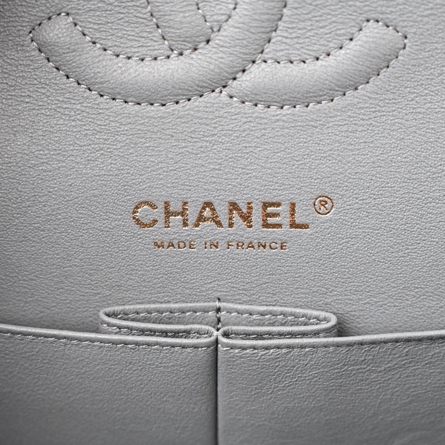 Chanel Caviar Quilted Medium Double Flap Grey 6 of 12